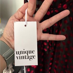 Unique Vintage Black Dress with Red swiss Dot Burton caftan dress